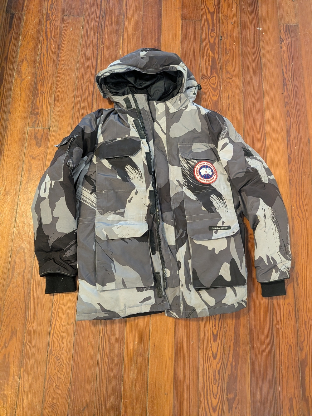 Canada Goose Expedition Men’s Camouflage Puffer Jacket - Black & Gray